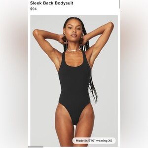 ALO Yoga Black Sleek Back Bodysuit